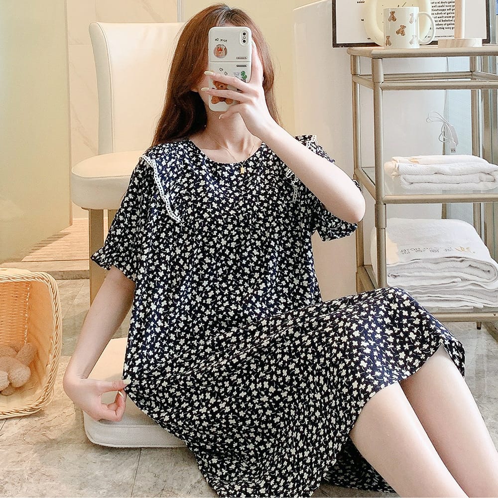 Women's Cute Short Sleeve Summer Cotton Pajama Set (Loose & Relaxed Fit)