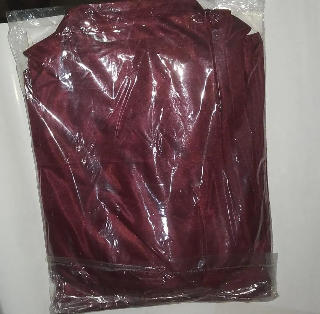 Women's 2-Piece Maroon Plain Silk Nightwear Set (Shirt & Trouser)