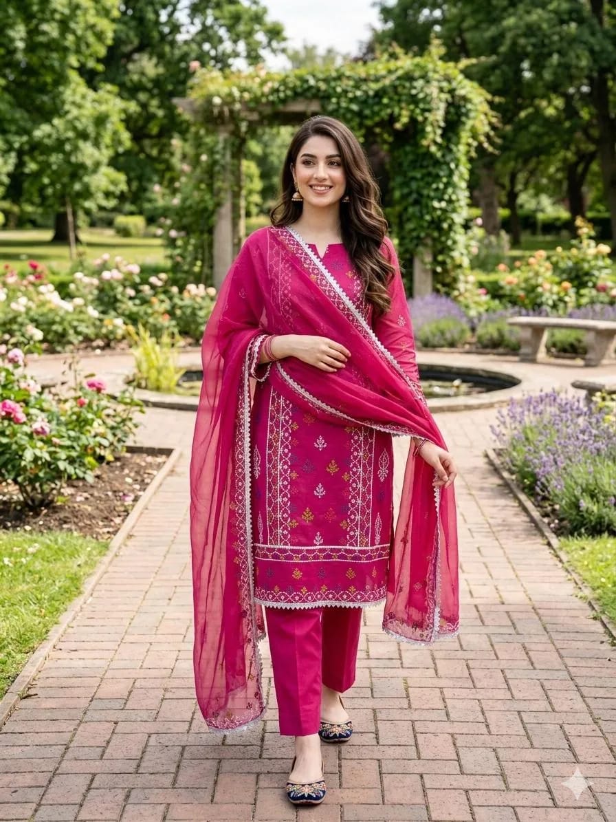 Earthly Grace – 3-Piece Chikankari Embroidered Lawn Suite