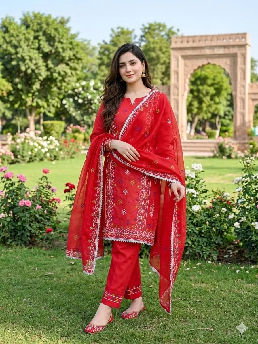 Earthly Grace – 3-Piece Chikankari Embroidered Lawn Suite