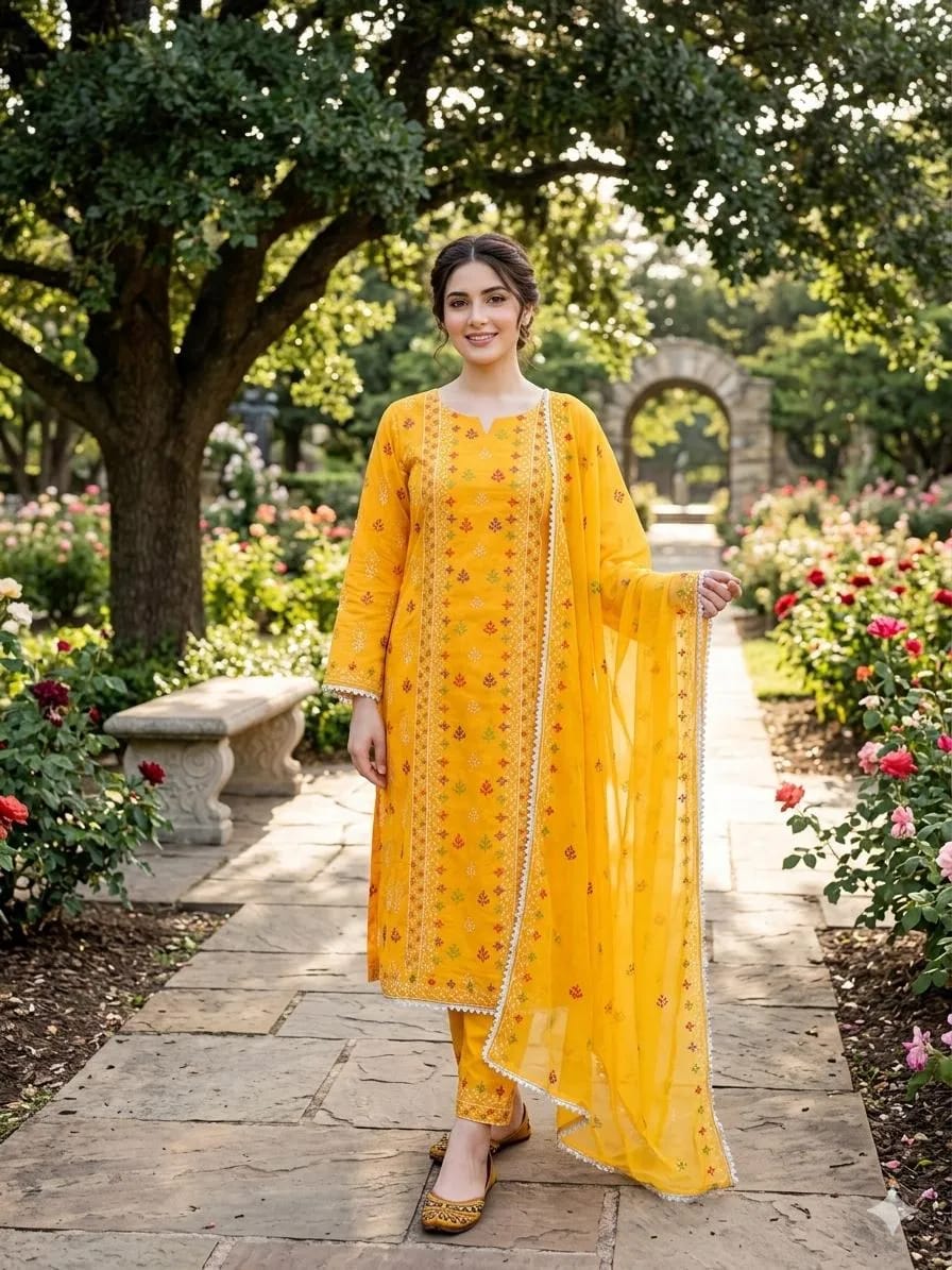 Earthly Grace – 3-Piece Chikankari Embroidered Lawn Suite