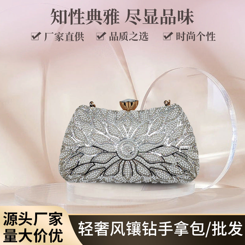 Luxury Gold Evening Handbag - Elegant European Style Bridal & Party Wear Clutch